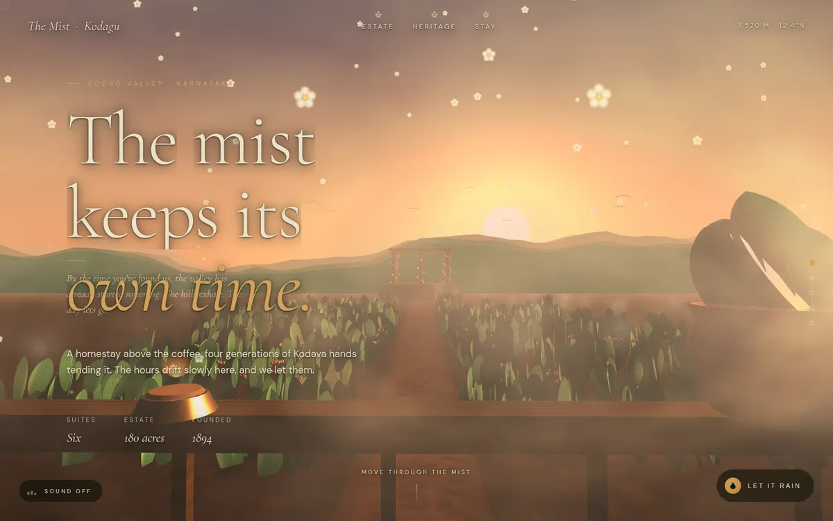 Mist of Kodagu — live interactive site